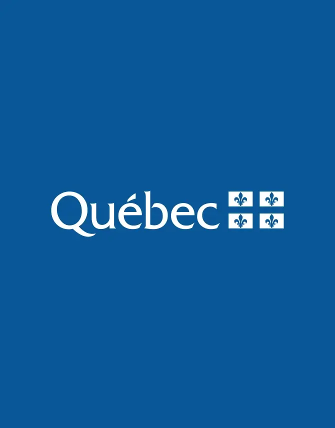 LOgo of Government of Quebec on Blue background