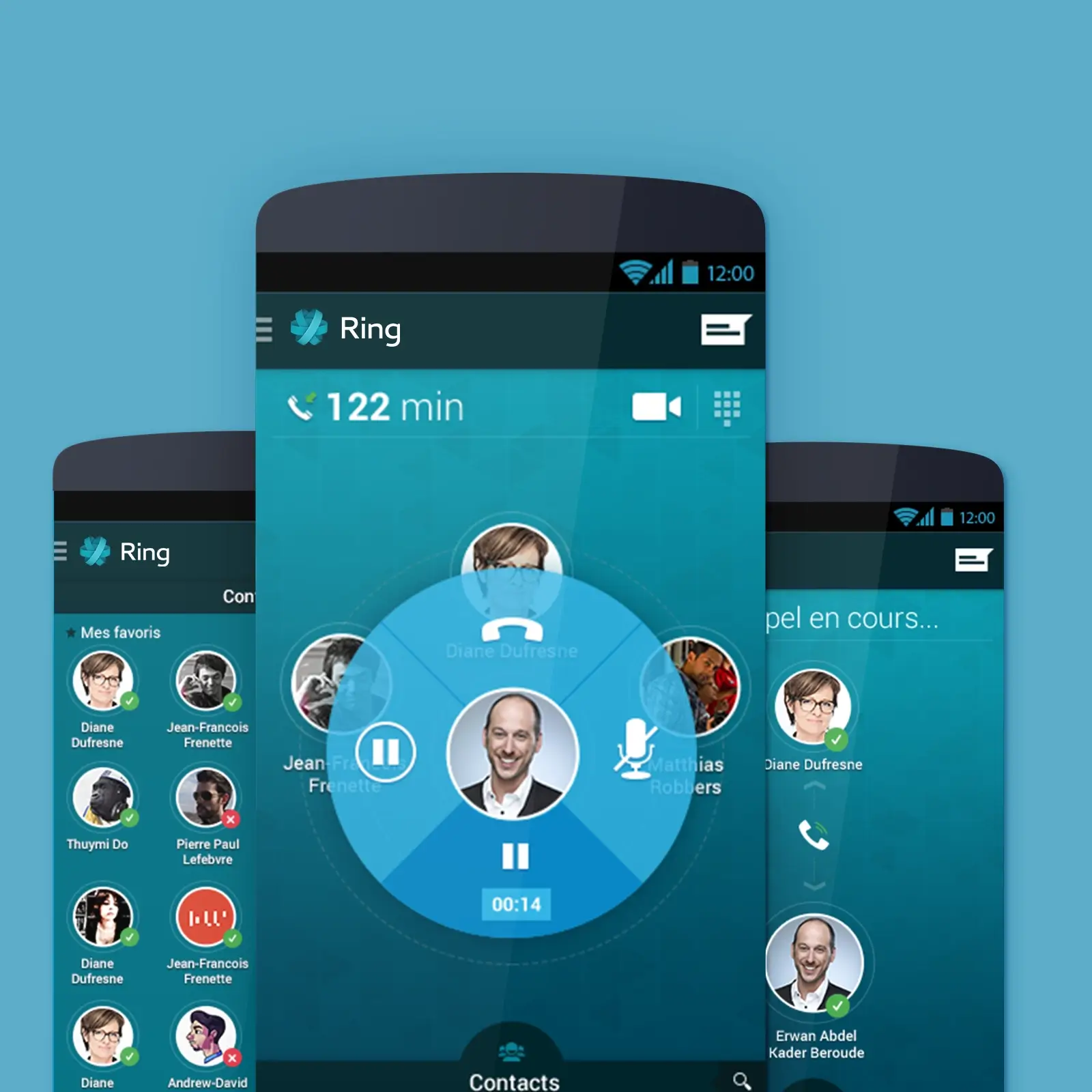 Mockup of communication  mobile app 